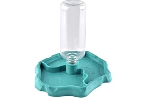 Furpaw Distributeur d'eau pour Reptile, Distributeur 2 en 1 de Nourriture Anti Debordement Bol, Gamelle en Plastique pour Tortue Terrestre Gecko - Bleu