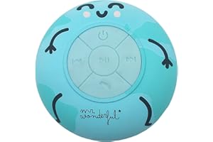 WONDEE Mr Wonderful Altavoz Ducha Bluetooth Ventosa con IPX4 Impermeable, Altavoz para Ducha Sonido Estéreo 360° y 4 Horas de Reproducción con Bluetooth 5.0 Mapamundi