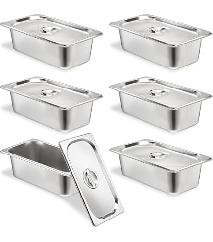 thumbnail image 2 of Lot Of 4 Winco 1/2 Size Stainless Steel Steam Table Pans – 2.5" Deep (Used, Great Condition) 2 of 5
