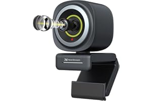 NearStream Webcam PC 4K Full HD avec Microphone Intégré avec Réduction de Bruit, Camera pc 4K 30fps /1080P 60fps, Webcam Streaming avec Champ de Vision Réglable & Cadrage Automatique & Autofocus