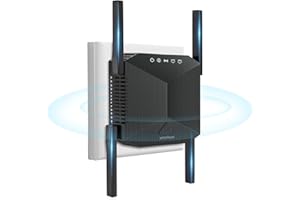 DOBWGXZ Internet Booster, WiFi Extender with Ethernet Port, 4 Antennas WiFi Booster Range Extender, Home Wireless Signal Booster, Compatible with All WiFi Routers and Devices
