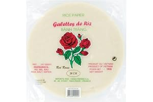 Galettes de Riz 28cm Pour Nems et Rouleaux de Printemps - Marque Red Roses 1kg/Sachet - Livraison Gratuite France - Expédition par la sté Bo Time (2)