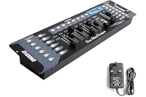 VLOCKY DMX Controllers Lighting, 3-Color 192 Channels for Stage Light, DMX 512 Controller for Live House, Dj Controller with Easy Setup and Multiple Control Modes