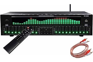 XUCS 31-Band Digital Equalizer, Stereo Graphic EQ, Music Spectrum Analyzer, Bluetooth 5.4 Optical Coaxial Digital Audio Decoding, Noise Reduction, for Recording Studio