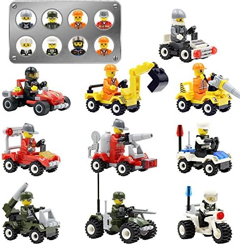 Mini Figures Set-10 Piece mini-figure riders,different professions Plastic Cute Vehicle Cars Children Gift, Kids Educational Toy Gift, Mini Car Model Toy Gift (racing team)