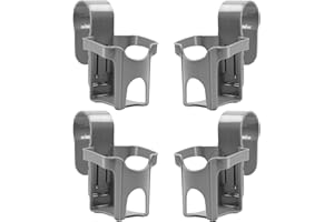 HOIIME Pool Drinks Holder, 4PCS Plastic Pool Cup Holder, Sturdy Poolside Cup Holder, Multifunctional Poolside Drink Hanging Cup Holder for Most Pools (silver)