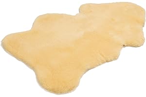 Cakla Lammfell Echt 110-120 cm - Schaffell Echt Groß - Fellteppich - Weich und Flauschig - Fell für Stühle - Lammfell Teppich - 100% Bio - Schafsfelle - Dekofell - Schafsfell Felle - Deko Fell
