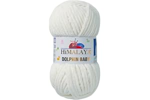 AYOSTEX Himalaya Dolphin Baby 120m, 100g |Cream I 100% Polyester I Strickgarn I Flauschwolle I Babywolle I kuschelweiche Wolle für Ihr Baby I Chenillewolle I zum Stricken oder Häkeln
