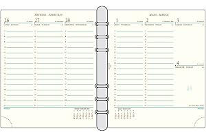 LUKIKICHI Mignon - Recharge perforée semainier 2013 - AK17R -170x146 mm - 1S / 2P Vertical- Tranche Or