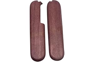 COUTEAUX SUISSES CUSTOM Cotes Pour Manches Couteaux Suisses Pour Victorinox, 2 Plaquettes Bois Precieux De AMARANTE, Compatible Avec La Gamme Victorinox, Longueur 91mm, Emplacements Pincettes/Cure Dents.
