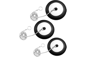 inodiref 3-częściowy gumowy korek umywalki z łańcuchem kulkowym zatyczką do zlewu kuchennego wanny 40 mm/43 mm/50 mm do umywalki wanny czarny