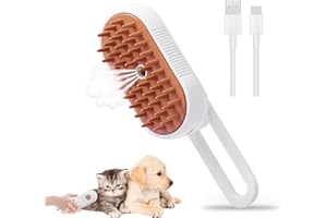 KPFIGHT Spazzola a Vapore per Gatti 3in1, Steamy Cat Brush Spazzola a Vapore per Cani Spazzola Gatto con Vapore con Cavo USB, Pazzola a Vapore per Massaggi,Spazzola per la Cura Degli Animali Domestici