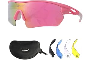 OUTDOORSPARTA Polarized Sports Sunglasses Cycling Glasses Driving Shades With 5 Interchangeable Lenses