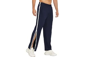 PINSPARK Reha Hose Herren Trainingshose mit durchgehendem Reissverschluss Jogginghose Abreißhose Locker Lässig Sportswear mit Tasche