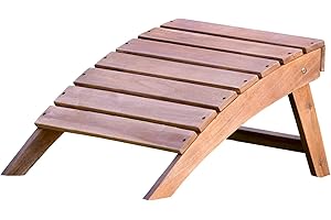 PTSUKER Adirondack Foot Stool Hardwood Footstool Outdoor Ottoman Foot Rest Wooden Accent Furniture for Garden Patio Backyard Balcony Deck