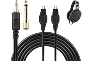 SOULWIT Headphone Replacement Cable for Sennheiser HD660S/HD660S2/HD650/HD600/HD580/HD58X/HD565/HD545/HD535/HD525/HD265/Massdrop HD6XX, Extension Cord with 3.5mm Plug, 6.35mm Adapter-PVC(1.2m/4ft)