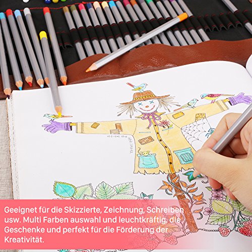 GHB 72 Farben Buntstifte Farbstifte Ölige Filzstifte Set mit Federtasche für Kinder Erwachsene ideal zum Malerei Zeichnen und Malen - 7