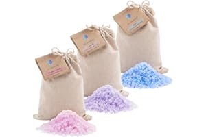 AMAS sali da bagno - Idea regalo - 3 fragranze - 350 g (10 utilizzi) x3 - Lavanda Ibisco Frutti di bosco 100% NATURALE - VEGANO- idea regalo natale