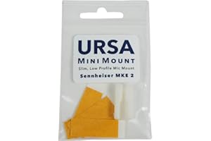 URSA STRAPS URSA MiniMount. Delgado, de perfil bajo y hecho de plástico endurecido. Acabado a mano para mayor suavidad. Incluye 5 adhesivos hipoalergénicos MiniMount (blanco, Sennheiser MKE2)