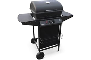 Alice's Garden - Barbecue au gaz - Aramis - Cuisine extérieure 2 brûleurs avec tablettes latérales et thermomètre