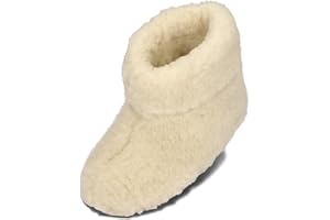 BeComfy Pantoufles Laine de Mouton Chauds Chaussons pour Hommes Femmes Unisexe Laine Bottes Hiver 36-50 EU