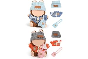 (2 pakiety) XMBYGY Ubranie dla Labubu (dla 17/15cm lalki) (NIE lalki) - Wiele zestawów stylowych Ubranie dla lalek Włączone figurki Ubranie + kapelusz + torba na ramię dla dziewczyny i kobiety