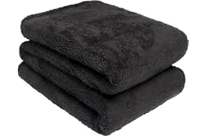 Brentfords Teddy Fleece Blanket Large Throw Over Bed Plush Super Soft Warm for Sofa Bed Bedspread, Black - 150 x 200 cm