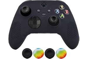 Skin for Xbox Series Controller,Hikfly Cover Compatible with Xbox Series X/S Controller Grips Case Non-Slip Studded Silicone Controller Cover with 4pcs Thumb Grips Caps(Black)