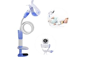 CKCLR Soporte Cámara de Vigilancia Bebé, 95CM Soporte para Monitor de Bebé Ajustable sin Perforación, Giratorio de 360° Montaje de Vigilabebes,Compatible con la Mayoría de Vigilabebés/Teléfonos(Azul)