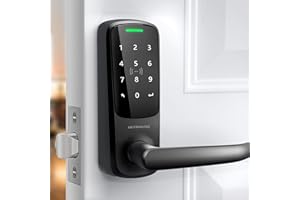 ULTRALOQ Latch 5 Built in WiFi Smart Lock with NFC, 5-in-1 Keyless Entry Door Lock with Bluetooth, Smart Handle with Keypad (Black)