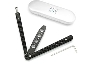 Milaloko Couteau titanique d'outil de Couteau d'entraîneur de Pratique d'arts Martiaux/Couteau de Fan d'acier Inoxydable (Noir)