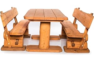 MEGA HOLZ Solid rustic garden furniture set made from domestic pine treated with wood preservative glaze., 200 cm