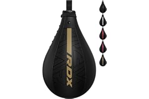 RDX Pera de Boxeo con Giratorio, Cuero Maya Hide, Bolsa de Velocidad MMA con Vejiga Extra, Saco de Velocidad Rapida para Kick Boxing Gimnasio Saco de Boxeo Fitness Gimnasio Combat Sport Set