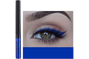 RENHUANGFUXI Coloured Eyeliner, Matte Liquid Eyeliner, Blue Eyeliner Long-Lasting Waterproof Liquid Eye Liner, Highly-Pigmented Colourful Eyeliner for Eye Makeup Tools, Black, White, Brown(Only Royalbue)
