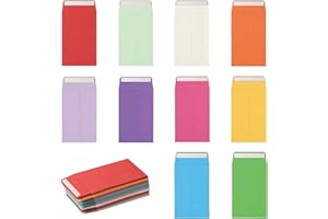 AQLBHZ 200 PCS Money and Seed Envelopes for Store Personal Gift Wallet - Mini Coin Envelopes for Wages in Multicolor