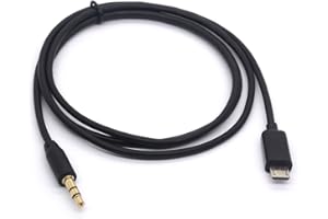 HUHANGGOD Tomost Micro USB to 3.5mm Cable - Gold Plated 3 Pole 3.5mm Male to Micro B Male Car Aux Audio Extension Cord