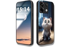 WBWONE para Xiaomi Redmi Note 13 5G Funda, Iindo Patrón de Gato Resistente a Arañazos Case, Borde de Silicona TPU Resistente a los Golpes Carcasa - Gatto Bianco