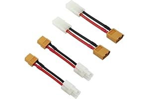 Boladge 2 Paires Adaptateur Mâle Femelle RC Connecteur XT60 pour Tamiya avec 10CM 14AWG Silicone Cable pour NiCad NiMH Dynamite Packs