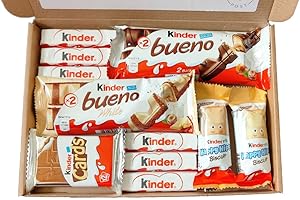 SWEETIEPOST Kinder Chocolate Gift Box | Kinder Hamper | Happy Hippos | Kinder Cards | Kinder Bueno Letterbox Gift | Kinder Lover Selection Box