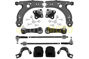TEILEX GERMANY Kit bracci di sospensione anteriore compatibile per VW GOLF IV 4 AUDI A3 8L SEAT LEON 1M 1.9 TDI composto da 12 ricambi auto