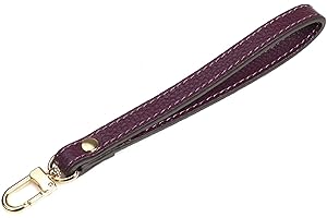 VanEnjoy Genuine Leather Keychain Wristlet Keychain Strap for Wallet Purse Clutch Cellphone Wristlet Key(Square Lock)