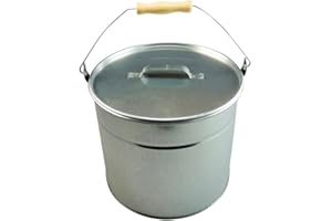 HAUSHALT-KRAUSSE.DE Ascheeimer Kohleeimer Mülleimer 25l, 15l oder 14l verzinkt mit Deckel