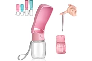 Canareen Faltbare Trinkflasche Hunde für Unterwegs - Tragbare Haustier Wasserflasche Für Hund Katze Outdoor Walking Wandern Reisen (Rosa, 350ml)