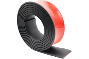 JAHOMFAI Rubber Strip Adhesive Neoprene Rubber Sheet 50mm(W) x5mm(T) x3m(L) Solid Rubber Rolls for DIY, Washers, Crafts, Pads, Flooring Protection, Supports, Seal Floor Covering, Leveling, Weather Seal