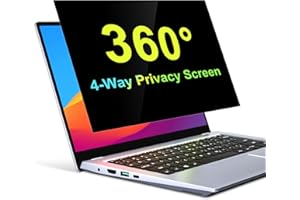 ZOEGAA 360° Laptop Blickschutzfolie 14 Zoll 16:9, Vierseitig Sichtschutzfolie 14 zoll, Anti Blaulicht Blendschutz Laptop Privacy Screen Sichtschutz Blickschutzfilter für Lenovo HP Dell Acer Asus