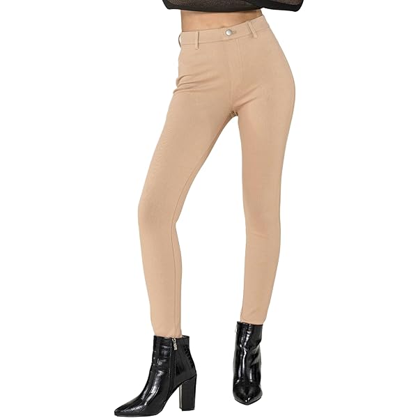 Nina Carter A006 dames jeggings met hoge taille, stretchbroek met rits – skinny fit broek met zakken, lichaamsbetrekkend, elastisch, M