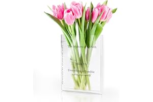 Book Vase, Wbbrbbr Klare Buchvase Klare Buchblumenvase Acryl-Büchervase Transparente Vase Für Blumen Tulpenvase, Bücherregal Dekoration für Blumenarrangements, Mittelstücke und Heimdekoration