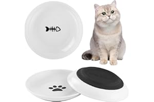 HAOYULUO Miski do karmy dla kotów, 3 szt., ceramiczne z antypoślizgowymi podkładkami