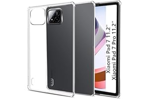 easyBee Etui kompatybilne z Xiaomi Pad 7 / Pad 7 Pro 11,2 cala, ultracienkie, silikonowe, odporne na uderzenia, tylna osłona HD, przezroczyste etui ochronne z termoplastycznego poliuretanu (TPU)