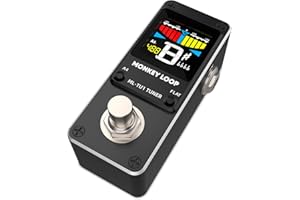 MONKEY LOOP ML-TU1 - Pédale d'accordeur de Guitare chromatique - Plage de tonalité de 430 à 450 Hz - Tolérance d'accordage de +0,5 Cent - Haute précision et Confort à Tout Moment